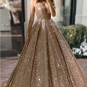 NEW Gold Glittering Ball Gown